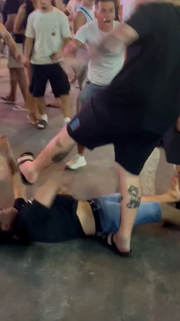 Drunken Russian Tourist Provokes Two British Men, Knocked Down by a Hook and Kicked Until Bloodied in Viral Footage