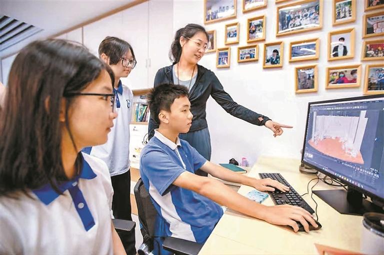 Students learning stage set design.