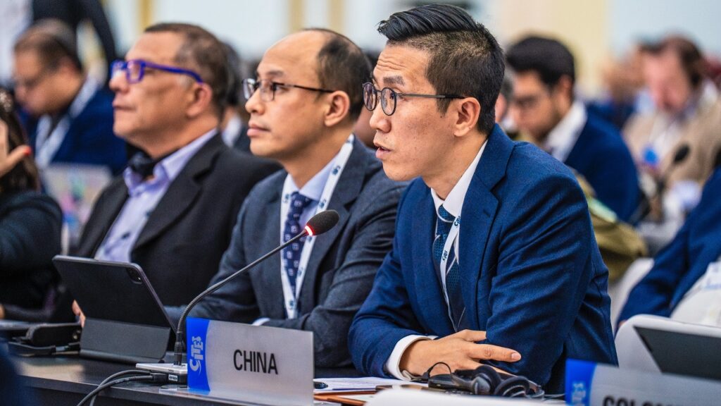 Ao Ieong Un Wa, Director of Macao Economic and Technological Development Bureau, Delivers a Speech at the 20th Meeting of the Conference of the Parties to CITES