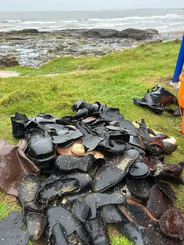 More Than 400 Shoes Washed Up On A British Beach, Believed To Date Back To A Victorian-Era Shipwreck Some 150 Years Ago
