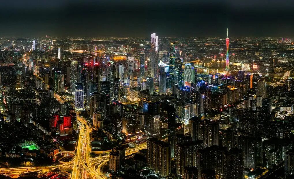 Night view of Zhujiang New Town in Guangzhou,